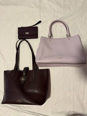 kate spade 3 piece purple resellers bundle